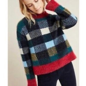 Moth at Anthropologie Multicolor Blocked Sweater